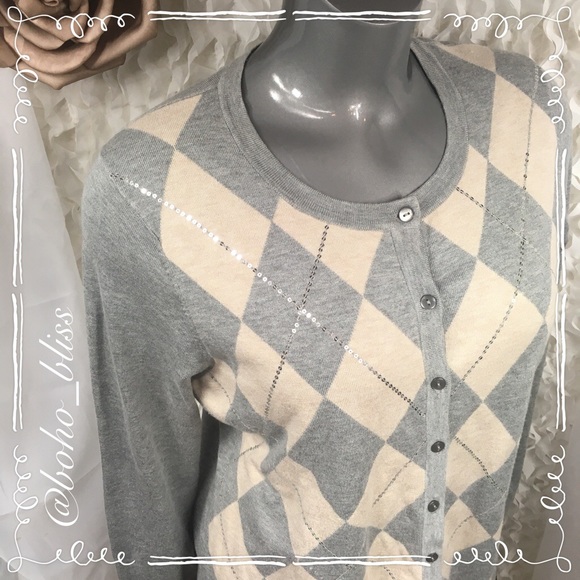 Charter Club Sweaters - CHARTER CLUB | Argyle Sequin Embellished Cardigan